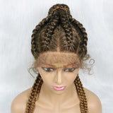 24" Box Braids 360 Lace Front Wig | Ponytail Style | Baby Hair | Synthetic African Braiding Hair