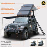 Adventurer Plus Rooftop Tent Hardshell with Side Awning, Air Conditioner Outlet with Bracket, Replaceable Rain Flies - Lootquake