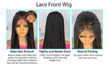 30" Twist Braided Lace Front Wig | Knotless Braids | Long Straight Hair | Heat Resistant Synthetic Wig | For Black Women