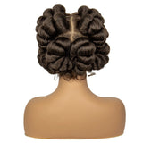 6" Short Cute Handmade Bantu Knotless Braids Wig | Transparent Full Lace