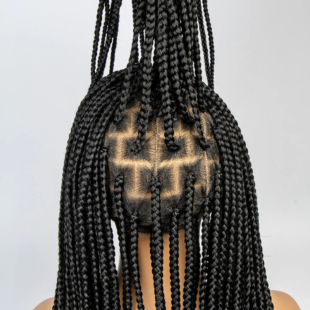 36" Knotless Box Braids Full Lace Wig | Crochet Braids | Synthetic Braiding Hair | Black Women