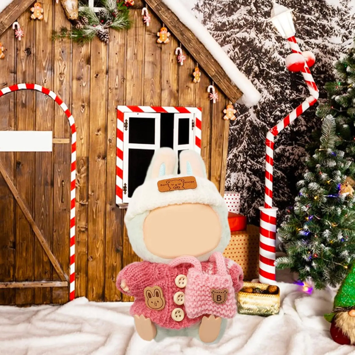 Vêtements pour poupée Labubu, accessoires DIY La bubu peluche, monstres Labubu assis costume cadeaux pour collectionneurs (pas de poupées) Lab