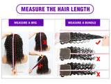 250% Density 30-34 Inch 13x6 HD Transparent Lace Frontal Wig - Deep Wave - Virgin Human Hair