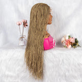 30" Twist Braided Lace Front Wig | Knotless Braids | Long Straight Hair | Heat Resistant Synthetic Wig | For Black Women