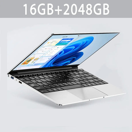 14.1"Ultra Slim Laptop  Intel N3700 16GB RAM 2TB SSD Notebook Gamer 1920*1080 Display Office Study Computer PC Windows 11 Pro - Lootquake