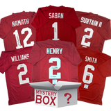Caja misteriosa de camisetas de fútbol americano de la Universidad de Alabama autografiadas y firmadas con PSA JSA o Beckett COA 