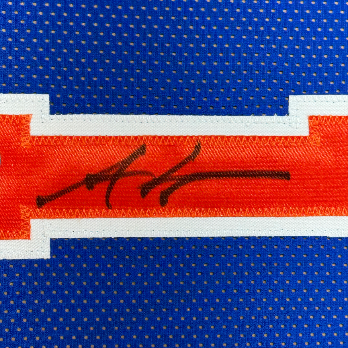 Framed Autographed/Signed Amare Stoudemire 35x39 New York Blue Basketball Jersey Beckett BAS COA