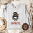 Momster Skeleton Leopard Messy Bun Halloween Sweatshirt-1