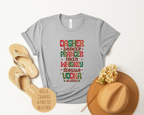 Dasher Dancer Prancer Drinking Funny Christmas Shirt-0