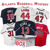 Caja misteriosa de camisetas de béisbol de Atlanta autografiadas/firmadas con PSA JSA o Beckett COA 