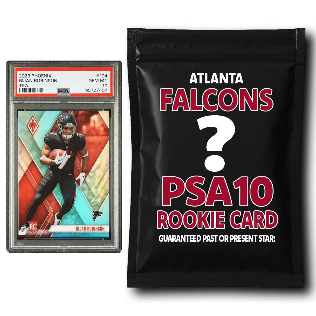 Paquete misterioso de tarjetas de novato calificadas de los Atlanta Falcons PSA 10
