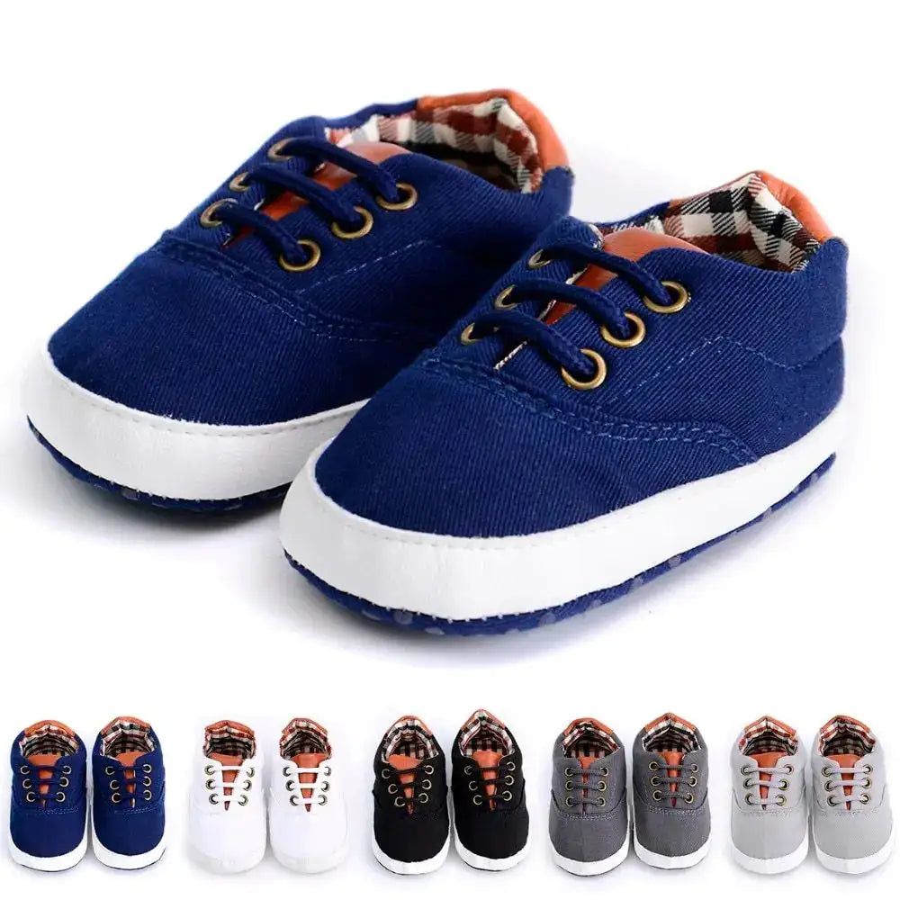Solid color casual lace soft bottom baby canvas shoes baby shoes toddler shoes - Lootquake