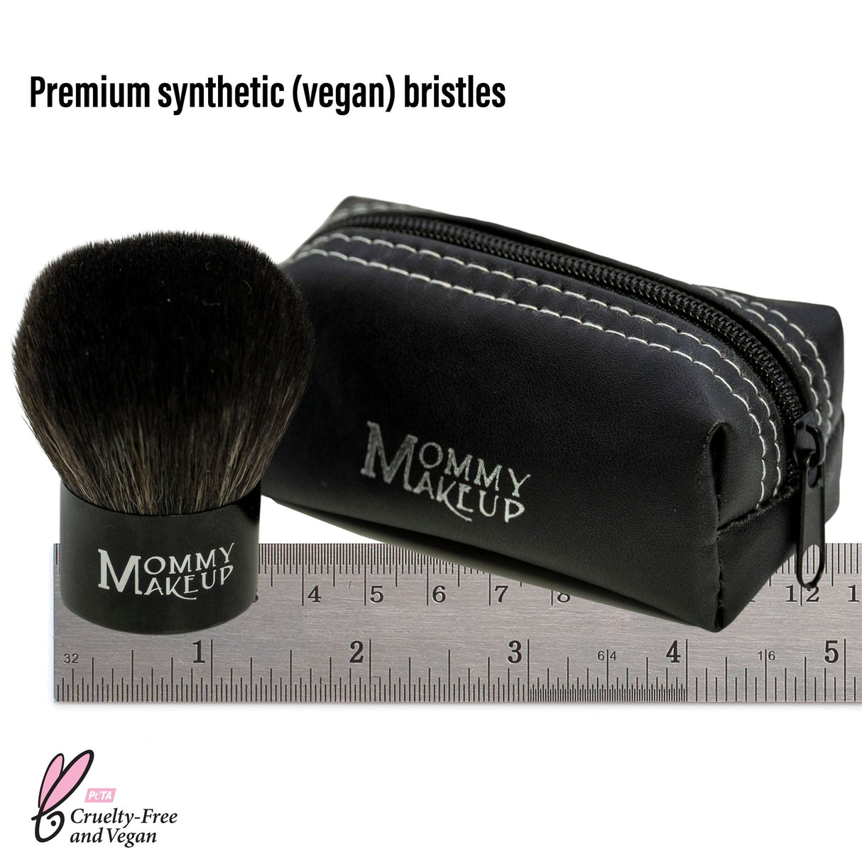 Brocha Kabuki: Brocha de maquillaje mineral cortada a mano, vegana y sin crueldad animal.