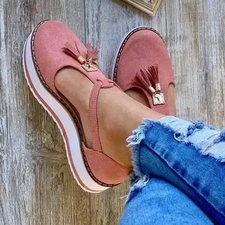 Women Flat Shoes Thick Sole Platform Shoes - Lootquake