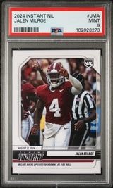 Tarjeta de fútbol RC de Jalen Milroe #JMA Rookie de Panini Instant NIL 2024 PSA 9 Mint