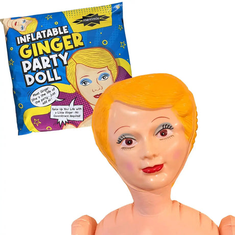 merrimix | 59" Ginger Inflatable Blow Up Doll Gag Gifts for Men Bachelor Party Favors and Decorations + Bachelorette Party | Blow Up Dolls Funny Bachelorette Party Gifts for Adults/w Packaging - Lootquake