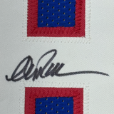 Camiseta de fútbol americano azul dinastía enmarcada, autografiada y firmada por Jim Kelly Thurman, Thomas Andre Reed, Buffalo, 35 x 39, JSA COA