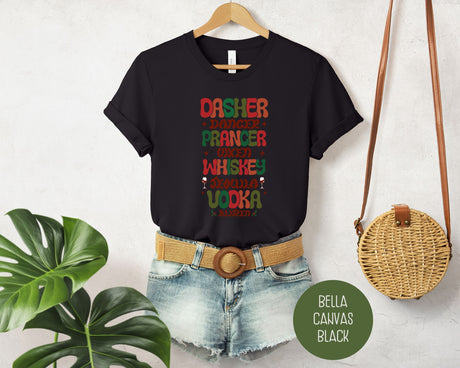Dasher Dancer Prancer Drinking Funny Christmas Shirt-3