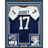 Camiseta de fútbol del Día de Acción de Gracias de Dallas, enmarcada, autografiada y firmada por Brandon Aubrey, 35 x 39, Beckett BAS COA