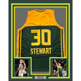 Camiseta de baloncesto verde Seattle de 35 x 39, enmarcada, autografiada y firmada por Breanna Stewart (JSA COA)