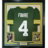 Camiseta de fútbol americano Green Bay Green de 35 x 39, enmarcada, autografiada y firmada por Brett Favre (JSA COA)