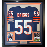 Camiseta de fútbol azul de Chicago Beckett BAS COA enmarcada, autografiada y firmada por Lance Briggs, 35 x 39