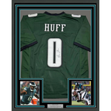 Framed Autographed/Signed Bryce Huff 35x39 Philadelphia Green Football Jersey JSA COA