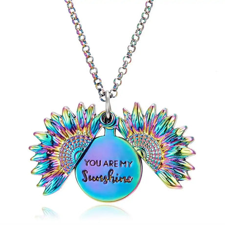 Trendy Sunflower Double-layer Engraved Pendant Necklaces - Lootquake