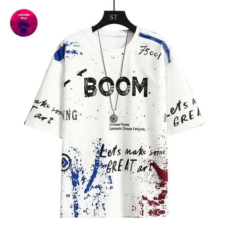 Korean Fashion Summer Men's Graphic Half Sleeve T-Shirts - Lootquake