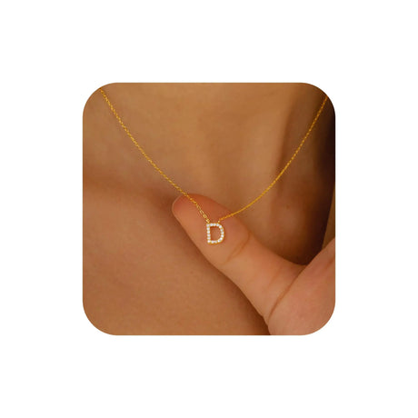 Turandoss Initial Necklaces for Women Trendy - Dainty D Letter Necklace Gold Necklaces for Women Cute Initial Necklaces for Women Trendy Gold Jewelry for Women Gifts for Mom Birthday - Lootquake