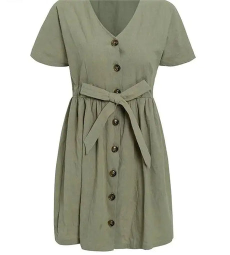 Short V-neck Summer Dresses - Lootquake