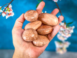 Peach Moonstone Palm Stone, Ethically Sourced Crystals