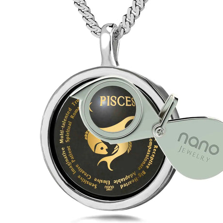 Pisces Necklaces for Lovers of the Zodiac 24k Gold Inscribed - Lootquake