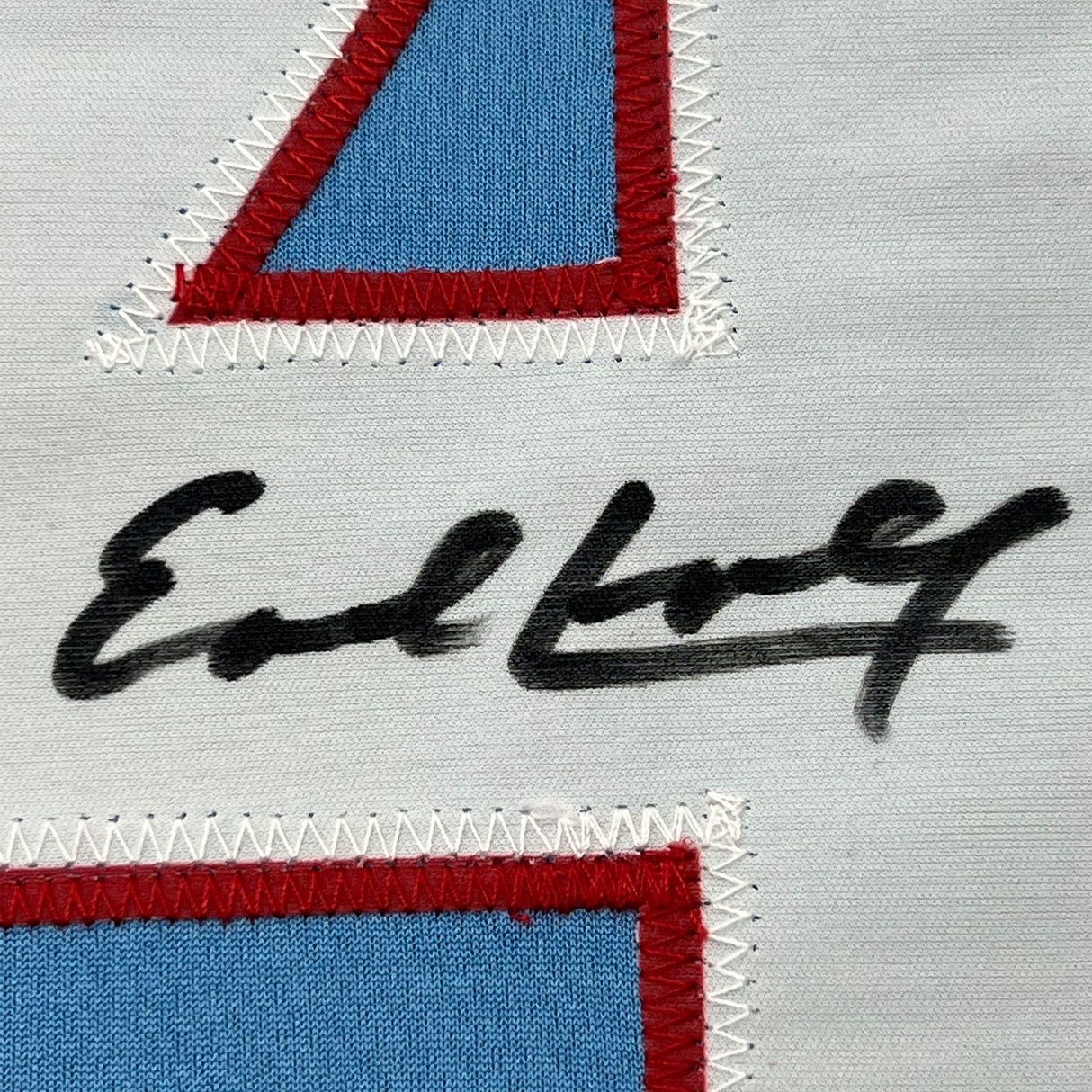 Framed Autographed/Signed Earl Campbell 35x39 Houston Blue Football Jersey JSA COA
