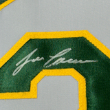 Framed Autographed/Signed Jose Canseco 35x39 Oakland Grey Baseball Jersey JSA COA