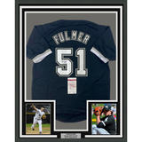 Camiseta de béisbol negra de Chicago de 35 x 39 de Carson Fulmer, enmarcada y firmada (JSA COA)