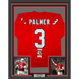Camiseta de fútbol americano enmarcada, autografiada y firmada por Carson Palmer, 35 x 39, color rojo de Arizona, JSA COA