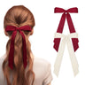Hair Bows 2Pcs Beige Red Hair Bow for Hair Double-layer Hair Ribbon Bows Hair Clip for Women Girls Hair Accessories Beige/Red - Lootquake