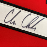 Camiseta de hockey roja de Chicago de 35 x 39, enmarcada, autografiada y firmada por Chris Chelios (JSA COA)