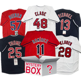 Caja misteriosa de camisetas de béisbol de Cleveland autografiadas/firmadas con PSA JSA o Beckett COA 
