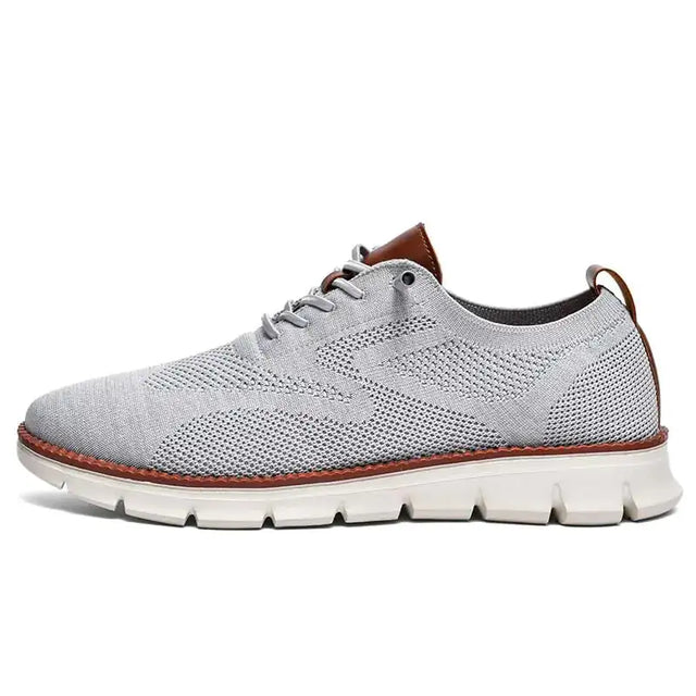 Breeze Shoes for Men Comfortable Dress Shoes for Men Oxfords Lace-Up Lightweight Casual Walking Shoes Mens wearbreeze Shoes Breeze Urban Shoes Breathable Upper Grey - Lootquake