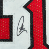 Camiseta de baloncesto universitaria enmarcada, autografiada y firmada por Stephen Curry, 35 x 39, Davidson Wildcats, color rojo, JSA COA