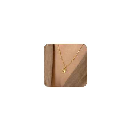 Risamil Initial Necklaces for Women Dainty Initial Necklace Letter Pendant Necklace Trendy Box Chain Letter Name Necklaces Gold Jewelry Gifts - Lootquake