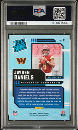 Graded 2024 Panini Donruss Jayden Daniels #11 Rated Rookies Retro Rookie RC Football Card PSA 9 Mint