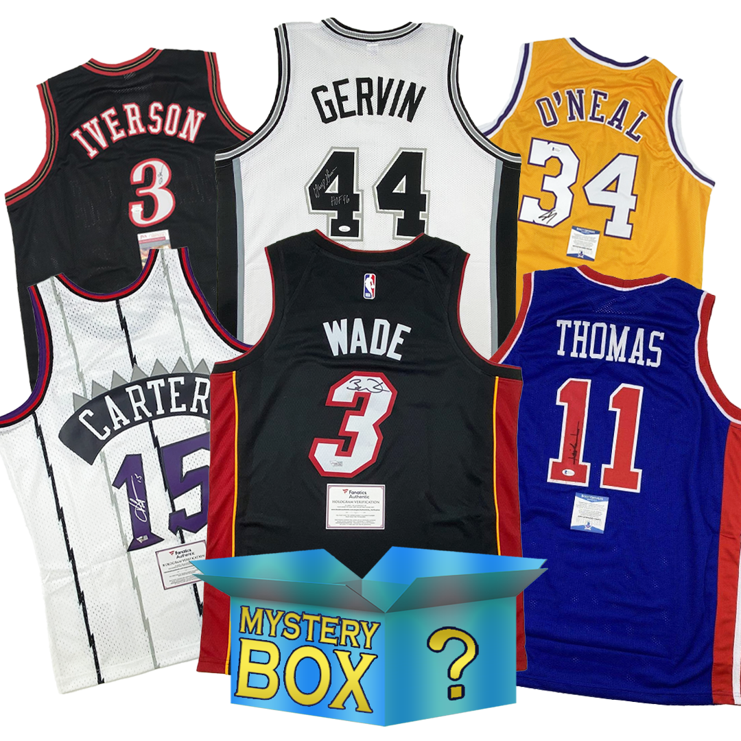 Caja misteriosa de camiseta de baloncesto DIAMOND Serie 2 autografiada/firmada con PSA JSA o Beckett COA 