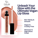 DISURI Beauty Shimmer Lip Gloss - Kiss the Moon Tonight