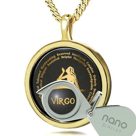 Virgo Necklaces for Lovers of the Zodiac 24k Gold Inscribed - Lootquake