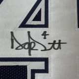 Camiseta de fútbol azul oscuro de Dallas de Dak Prescott, enmarcada, autografiada y firmada, 35 x 39, JSA COA