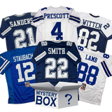 Caja misteriosa de camisetas de fútbol de Dallas autografiadas/firmadas con PSA JSA o Beckett COA 