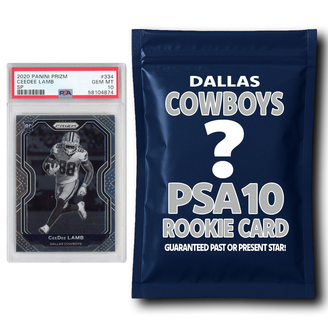 Paquete misterioso de tarjetas de novato calificadas de los Dallas Cowboys PSA 10
